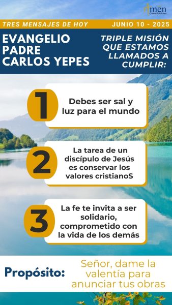 Mensajes del evangelio, evangelio padre carlos yepes, misa padre carlos yepes, homilia padre carñps yepes, junio 10 2025