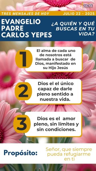tres mensajes del evangelio, padre carlos yepes - 22 julio 2025