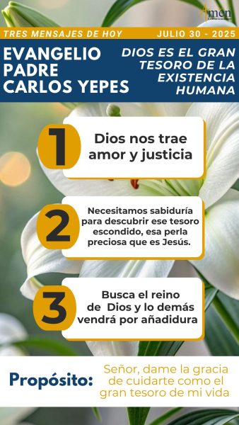 mensajes del evangelio - 30 julio 2025 - padre carlos yepes