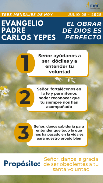 tres mensajes del evangelio, padre carlos yepes - 5 julio 2025