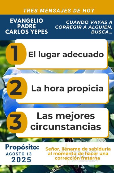 tres mensajes del Evangelio 13 de agosto 2025 - padre carlos yepes