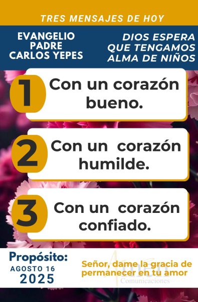 Evangelio 16 de agosto 2025 - padre carlos yepes