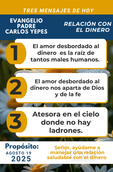 Evangelio 19 de agosto 2025 - padre carlos yepes