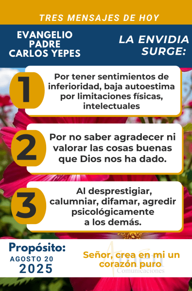 Evangelio 20 de agosto 2025 - padre carlos yepes