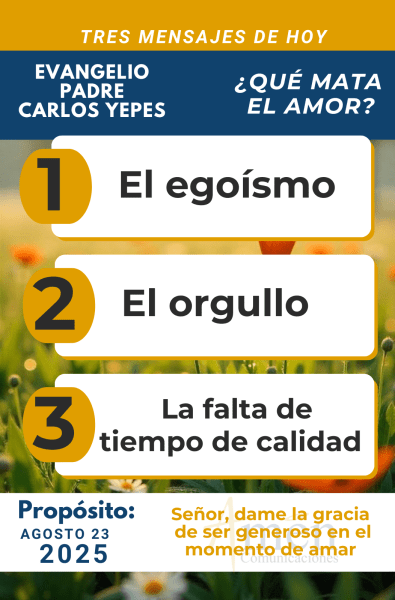 Evangelio 23 de agosto 2025 - padre carlos yepes