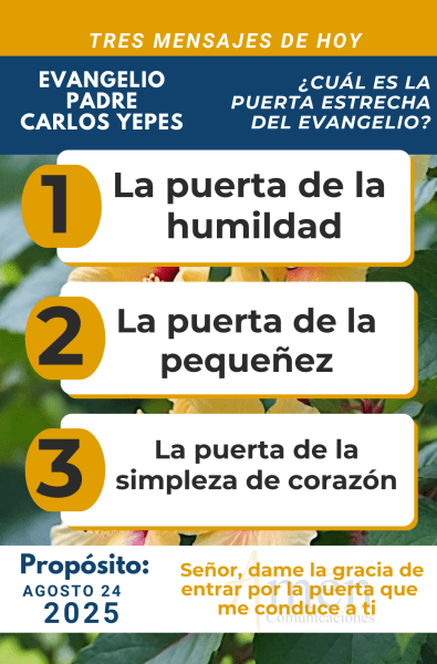Evangelio 24 de agosto 2025 - padre carlos yepes
