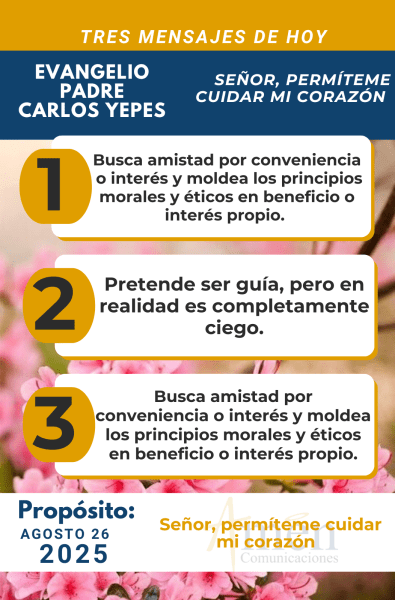 Evangelio 26 de agosto 2025 - padre carlos yepes