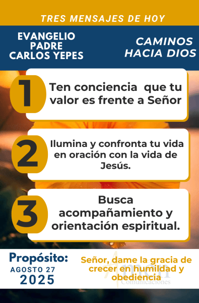 Evangelio 27 de agosto 2025 - padre carlos yepes