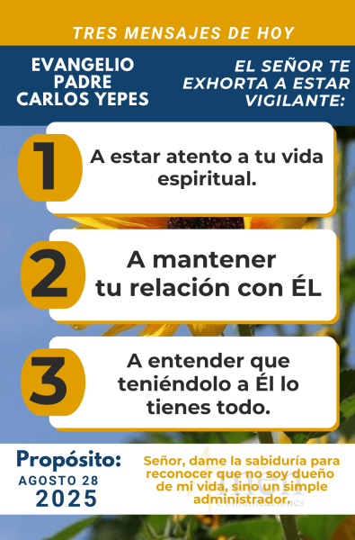 Evangelio 28 de agosto 2025 - padre carlos yepes