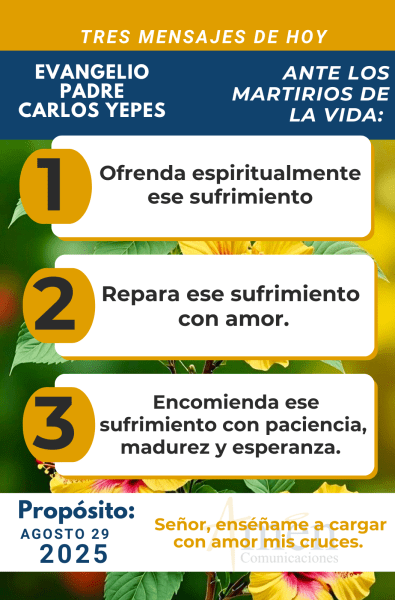 Evangelio 29 de agosto 2025 - padre carlos yepes