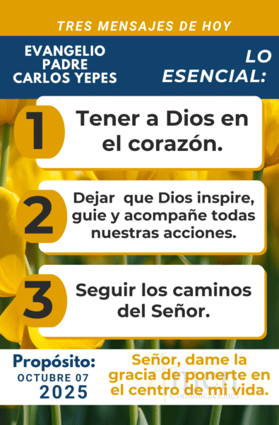tres mensajes del evangelio - 7 de octubre 2025