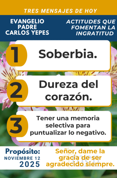 tres mensajes del evangelio - 12 de noviembre 2025