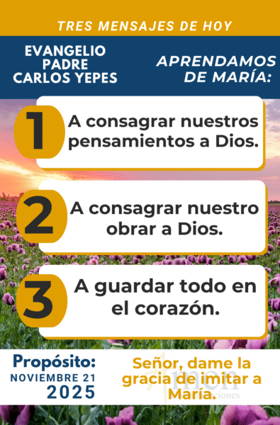 tres mensajes del evangelio - 21 de noviembre 2025