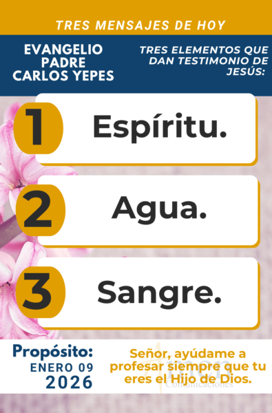 tres mensajes del evangelio 9 de enero 2026 - padre carlos yepes