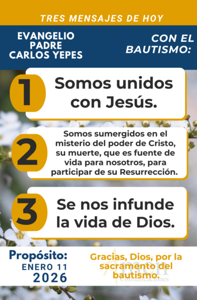 tres mensajes del evangelio 11 de enero 2026 - padre carlos yepes