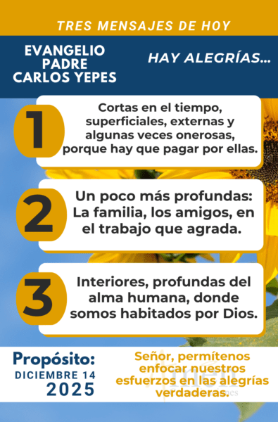 tres mensajes del evangelio - 14 de diciembre 2025