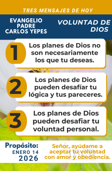 tres mensajes del evangelio 14 de enero 2026 - padre carlos yepes