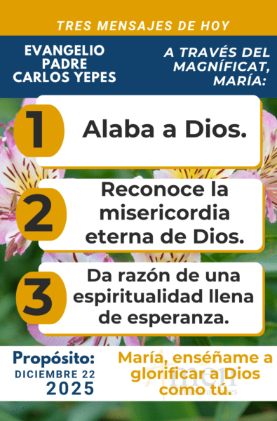 tres mensajes del evangelio 22 de diciembre 2025 - padre carlos yepes