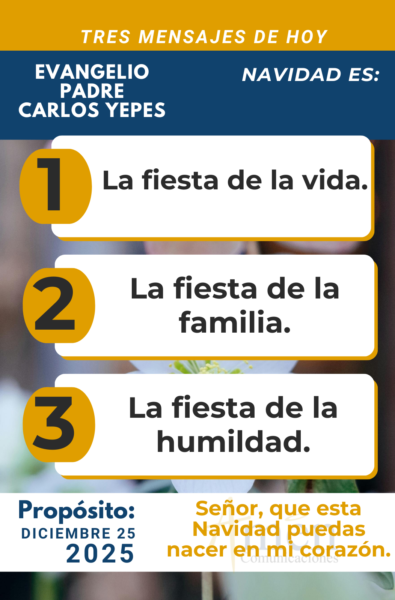 tres mensajes del evangelio 25 de diciembre 2025 - padre carlos yepes