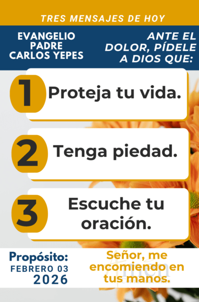 tres mensajes del evangelio 3 de febrero 2026 - padre carlos yepes