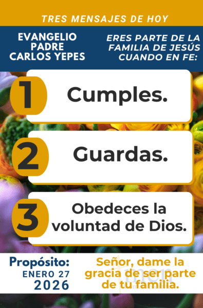 tres mensajes del evangelio 27 de enero 2026 - padre carlos yepes