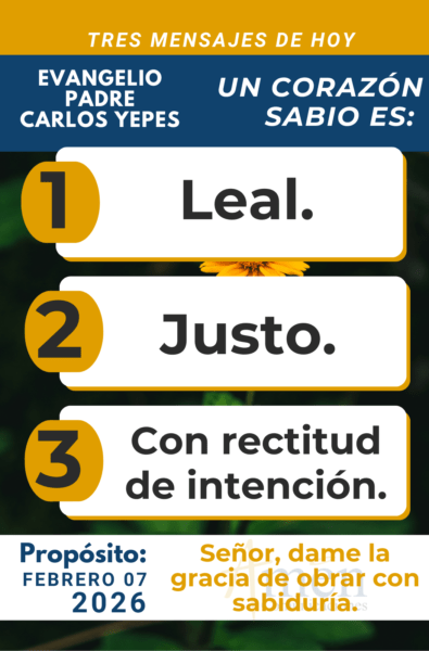 tres mensajes del evangelio 7 de febrero 2026 - padre carlos yepes