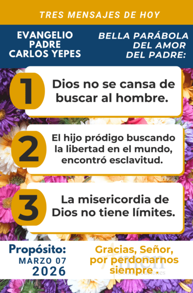 tres mensajes del evangelio 7 de marzo 2026 - padre carlos yepes