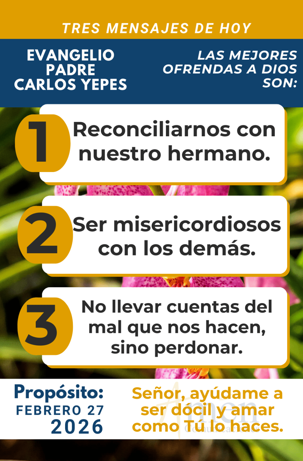 Evangelio de Hoy 27 febrero de 2026 | Padre Carlos Yepes