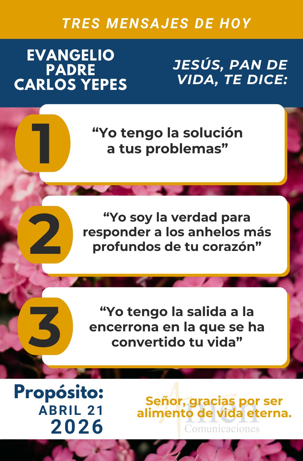 Evangelio de Hoy 21 abril de 2026 | Padre Carlos Yepes