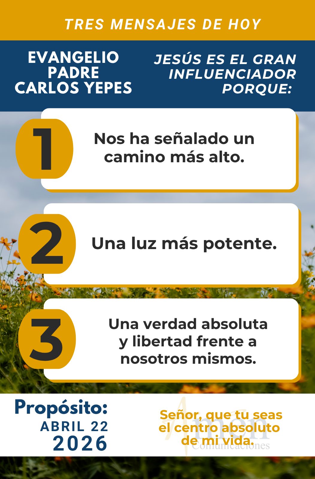 Evangelio de Hoy 22 abril de 2026 | Padre Carlos Yepes