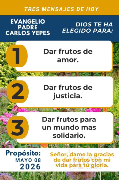 tres mensajes del evangelio 8 de mayo 2026 - padre carlos yepes