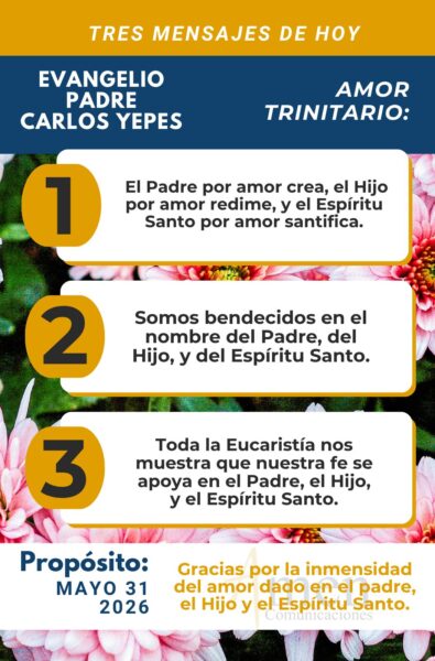 Padre carlos Yepes - evangelio de hoy - 31 de mayo 2026