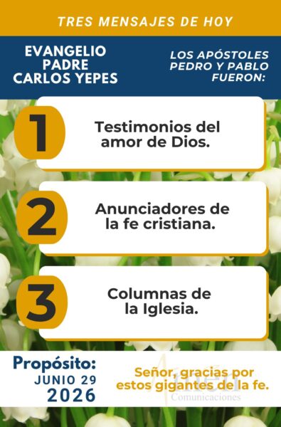 Padre carlos Yepes - evangelio de hoy - 29 de junio 2026