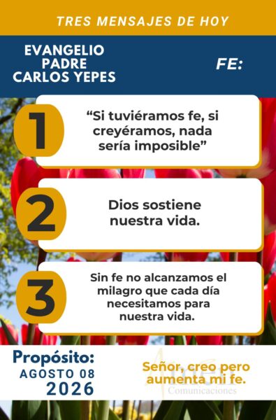 Evangelio de hoy - resumen - 8 de agosto 2026 - amen comunicaciones