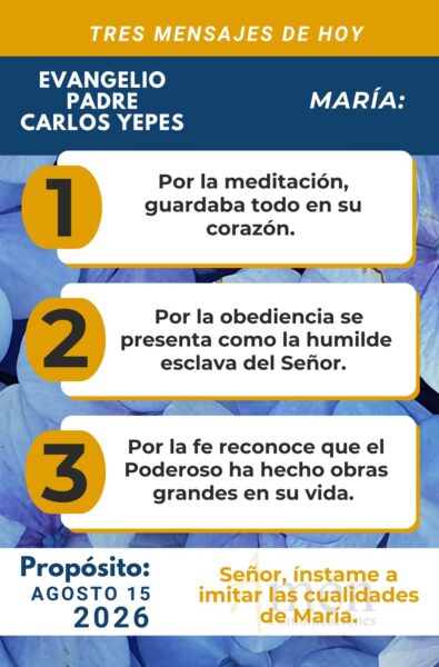 Evangelio de hoy - resumen - 15 de agosto 2026 - amen comunicaciones
