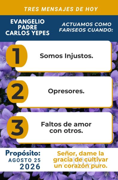 Evangelio de hoy - resumen - 25 de agosto 2026 - amen comunicaciones