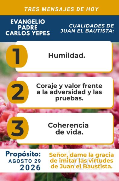 Evangelio de hoy - resumen - 29 de agosto 2026 - amen comunicaciones