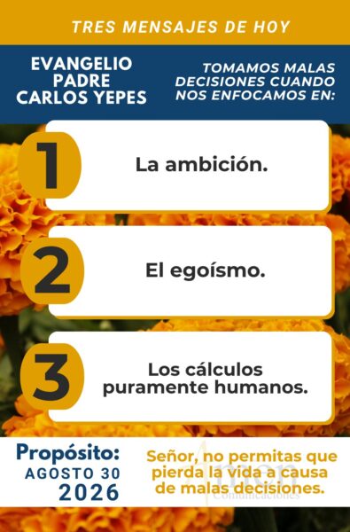 Evangelio de hoy - resumen - 30 de agosto 2026 - amen comunicaciones