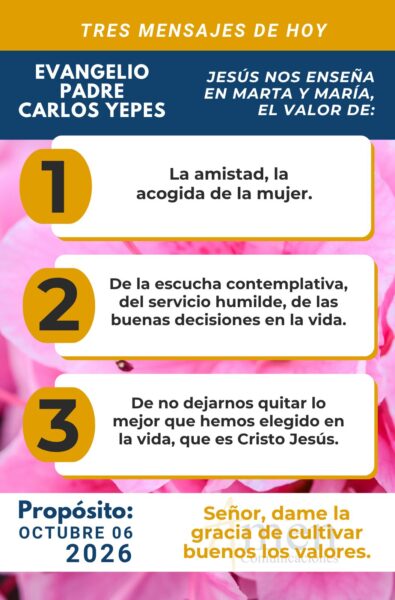 Evangelio de hoy - resumen - 6 de octubre 2026 - amen comunicaciones