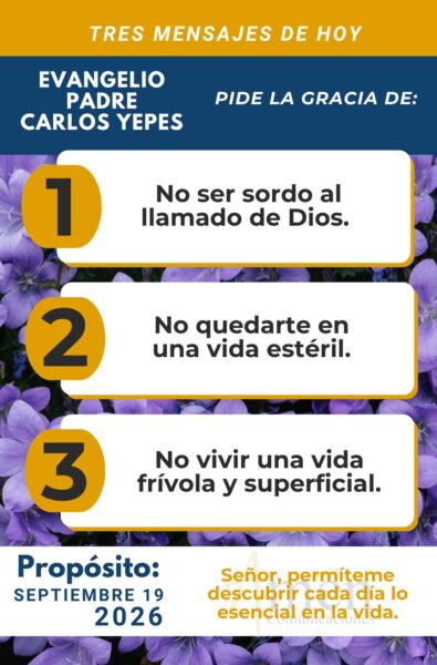 Evangelio de hoy - resumen - 19 de agosto 2026 - amen comunicaciones