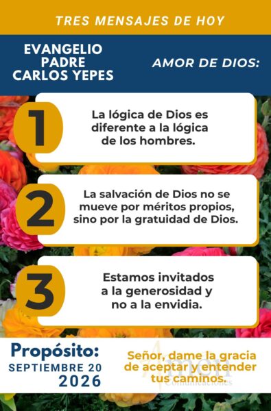 Evangelio de hoy - resumen - 20 de agosto 2026 - amen comunicaciones
