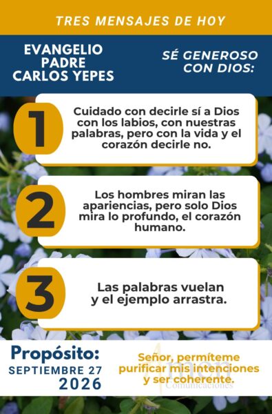 Evangelio de hoy - resumen - 27 de agosto 2026 - amen comunicaciones