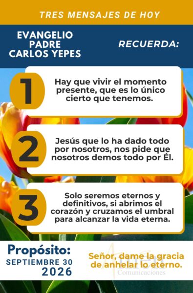 Evangelio de hoy - resumen - 30 de agosto 2026 - amen comunicaciones